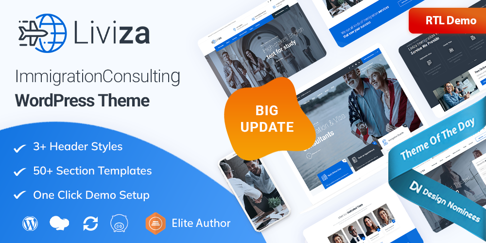 Liviza – Immigration Consulting WordPress Theme + RTL