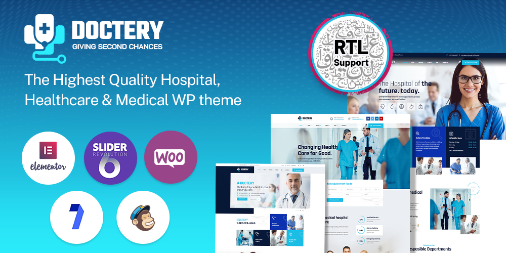 Doctery – Hospital and Healthcare WordPress Theme + RTL