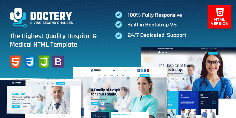Doctery | Hospital, Healthcare and Medical HTML Template
