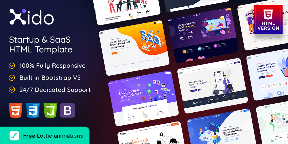 Xido - Startup and SaaS HTML Template + RTL