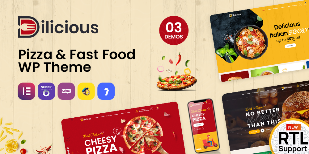 Dilicious - Pizza & Fast Food WordPress Theme + RTL