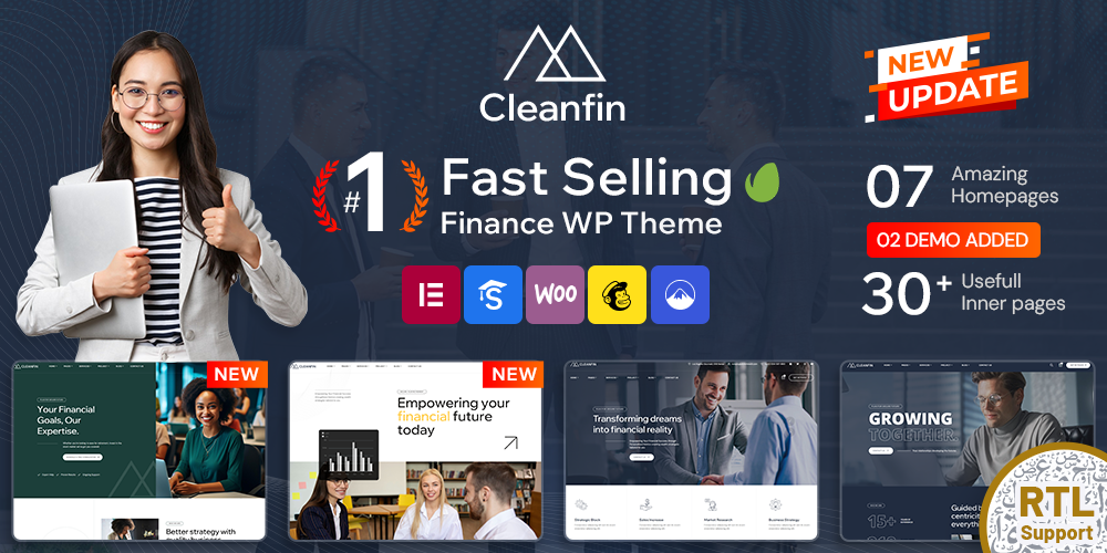 Cleanfin - Finance Consulting WordPress Theme + RTL