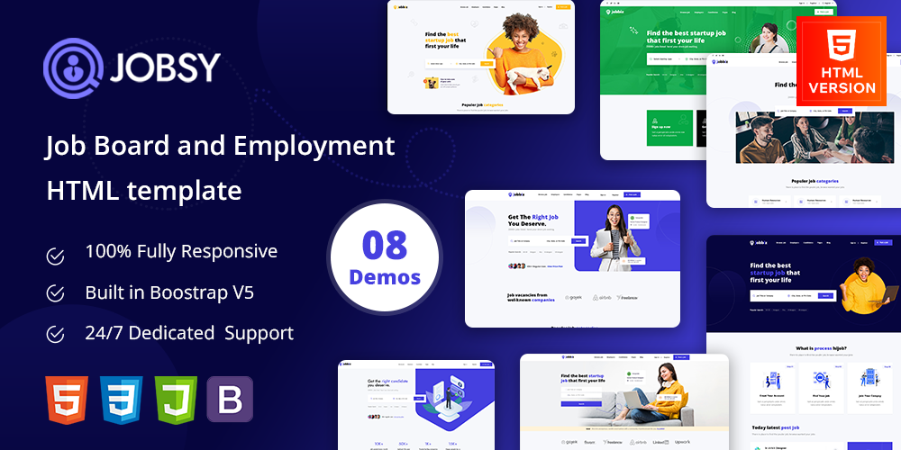 Jobsy - Job Board and Employment HTML Template