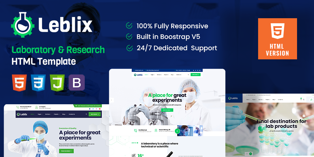 Leblix - Laboratory & Research HTML Template