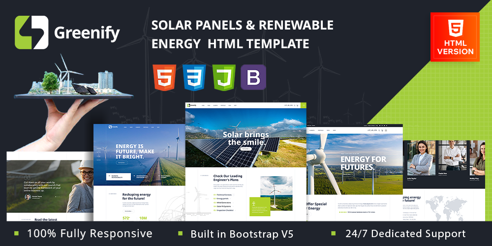 Greenify - Solar & Renewable Energy HTML Template