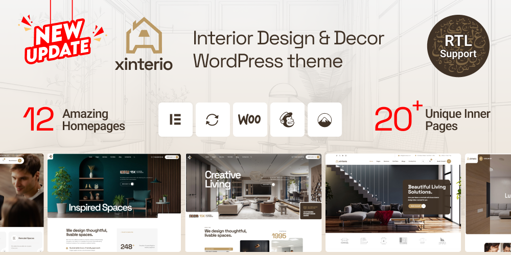 Xinterio - Interior Design WordPress Theme + RTL