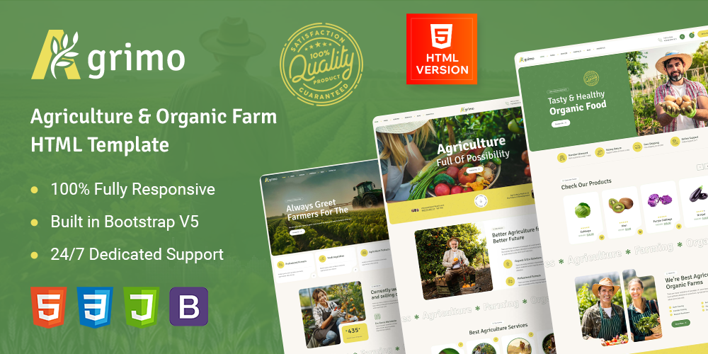 Agrimo - Agriculture & Organic Farm HTML Template