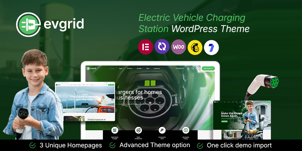 EVgrid - EV Charging Station WordPress Theme