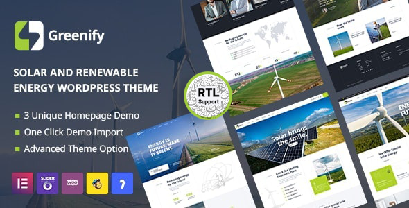 Greenify | Solar & Renewable Energy WordPress Theme