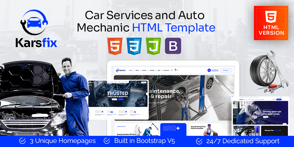 Karsfix - Car Service & Auto Mechanic HTML Template