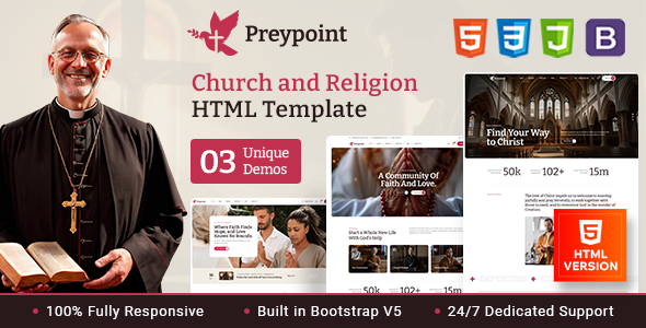 Preypoint – Church and Religion HTML Template