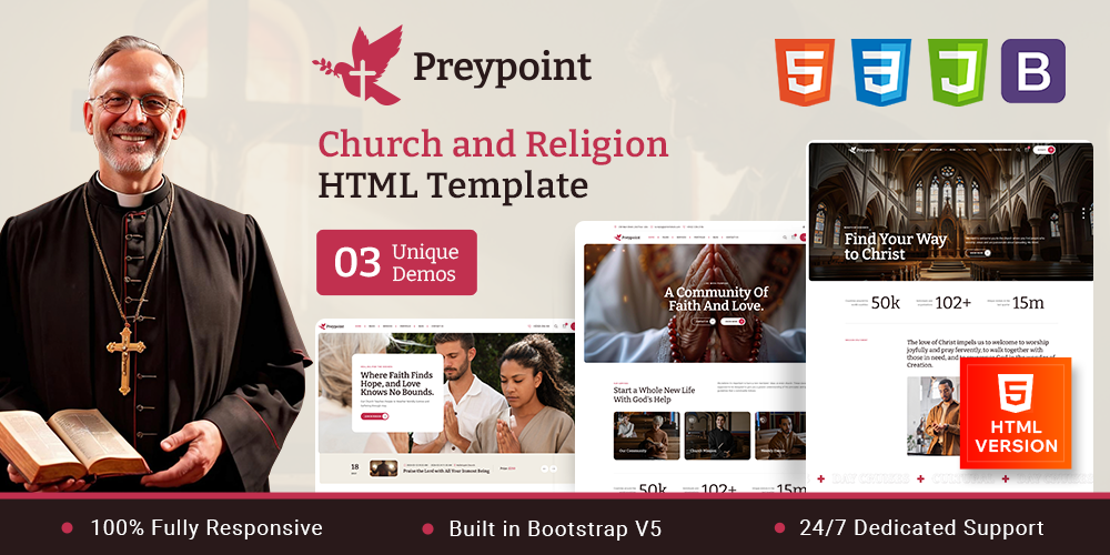Preypoint - Church and Religion HTML Template