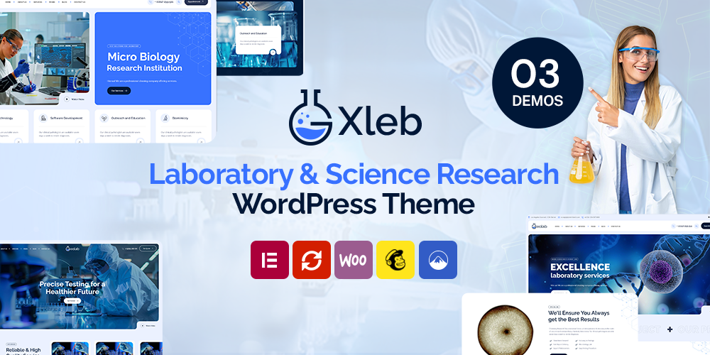 Xleb - Laboratory & Science Research WordPress Theme