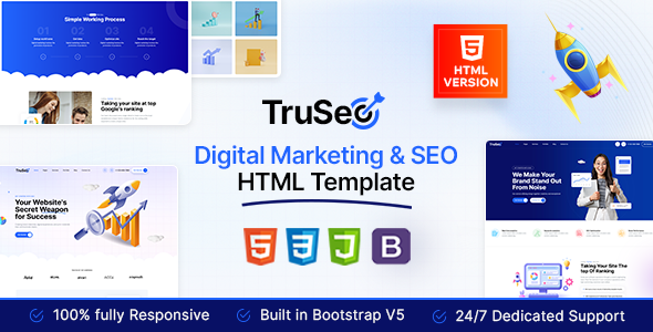 TruSEO – Digital Marketing & SEO HTML Template