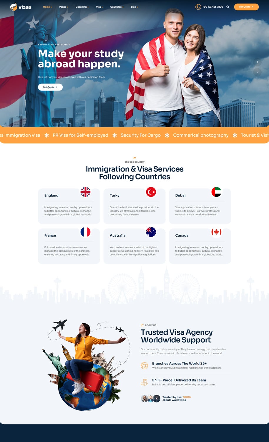 Vizaa – Immigration Consulting HTML Template