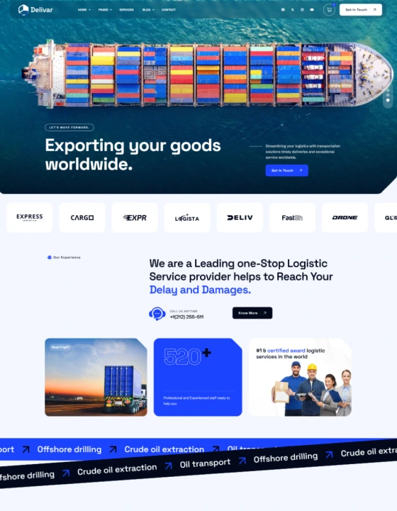 Delivar – Transportation Webflow Template