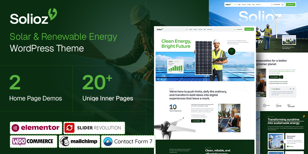 Solioz - Renewable Energy WordPress Theme