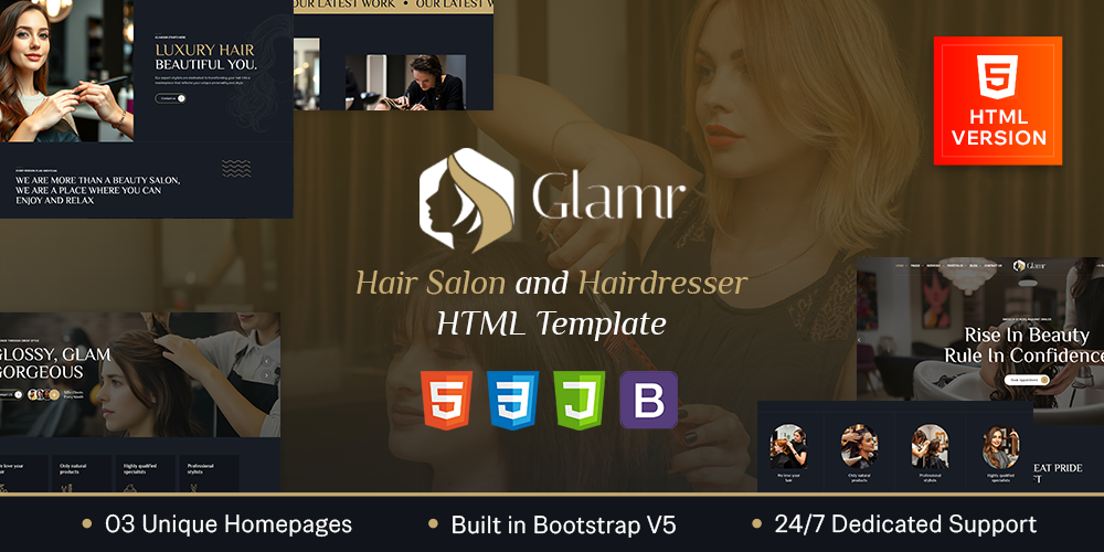 Glamr - Hair Salon & Hairdresser HTML Template