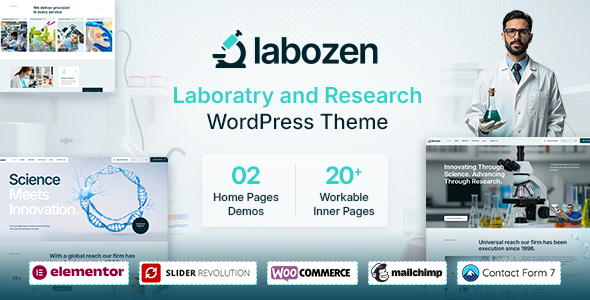 Labozen – Science Research & Laboratory WordPress Theme