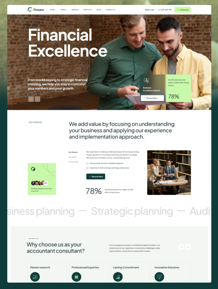 Finzare – Professional Services Webflow Template