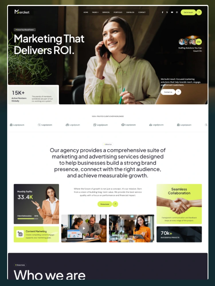 Mercket – Portfolio & Agency Webflow Template