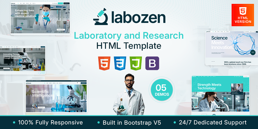 Labozen - Science Research & Laboratory HTML Template